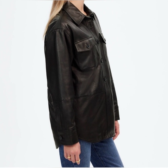 Madewell  Genuine Leather Shirt Jacket
Sz L   Retail 398$ NWT - Picture 1 of 6